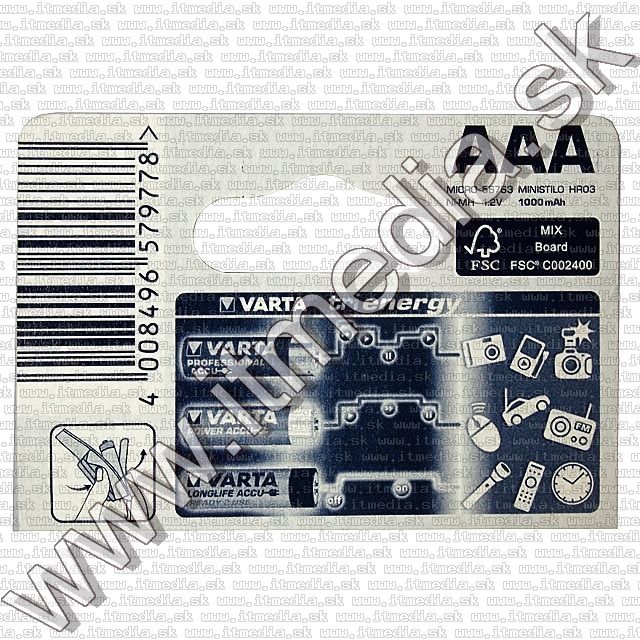 Image of Varta akku R03 4x 1000 mAh AAA *Power accu* (IT8251)